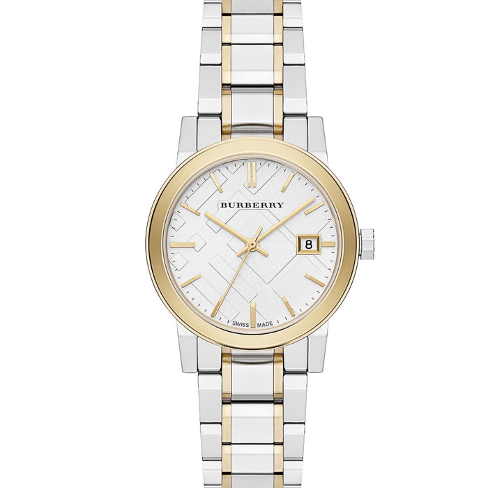 Burberry BU9217 Silver Dial Two Tone Stainless Steel Ladies Watch