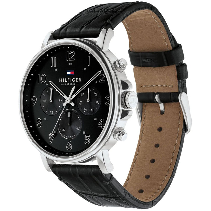 Mens / Gents Black Chronograph Tommy Hilfiger Designer Watch 1710381