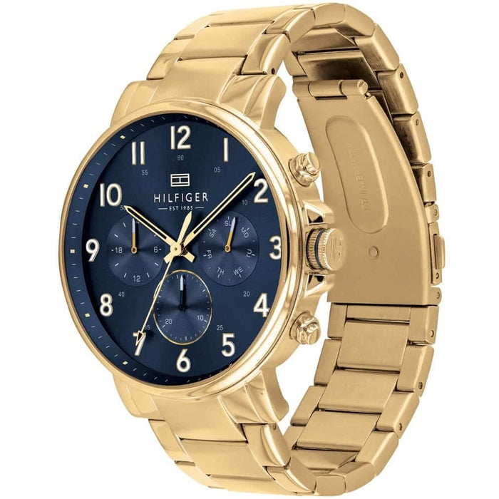 Mens / Gents Gold Chronograph Tommy Hilfiger Designer Watch 1710384