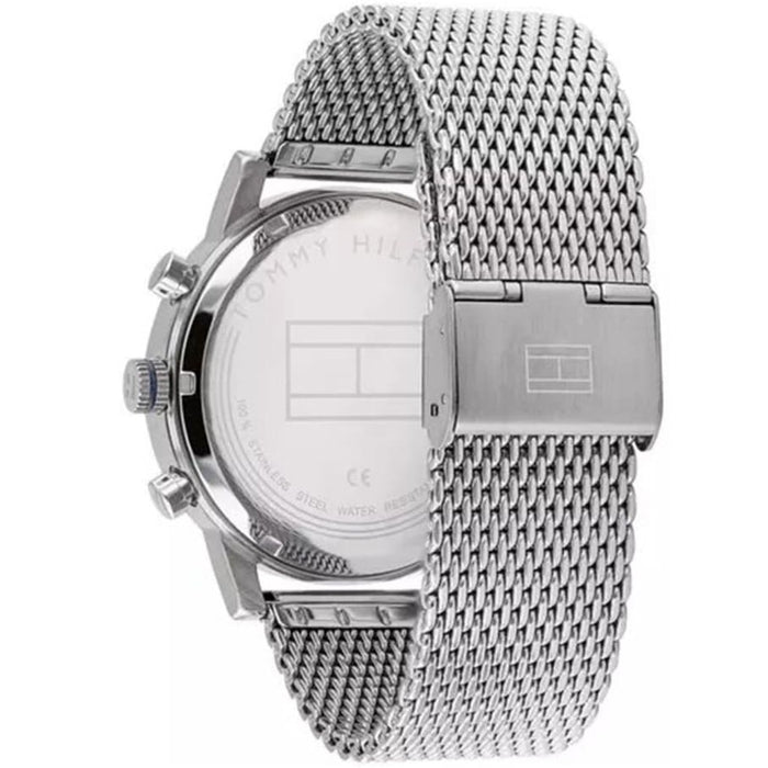 Mens / Gents Kane Silver Mesh Strap Chronograph Tommy Hilfiger Designer Watch 1710402