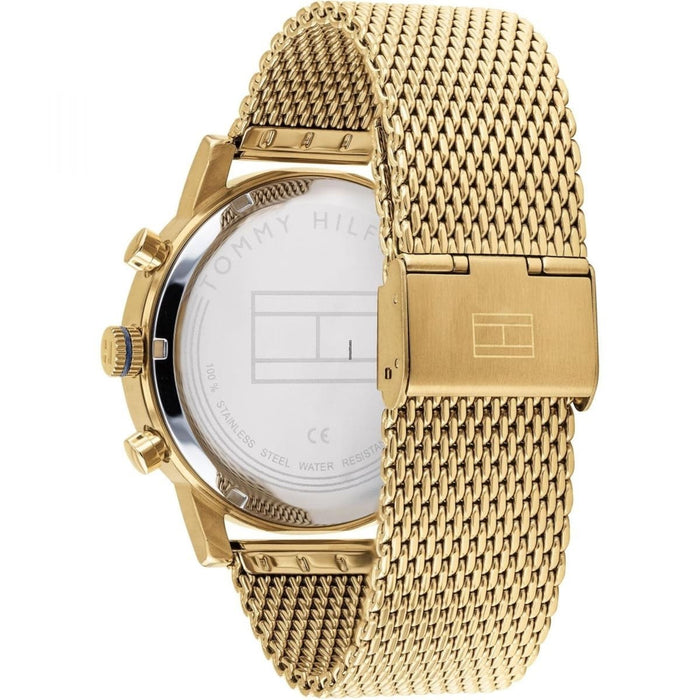 Mens / Gents Kane Gold Mesh Strap ChronographTommy Hilfiger Designer Watch 1710403