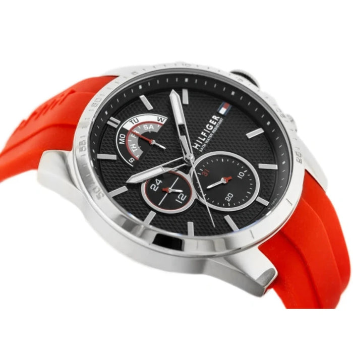 Mens / Gents Red Chronograph Tommy Hilfiger Designer Watch 1791351