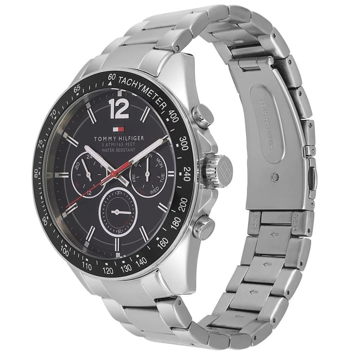 Mens / Gents Black Chronograph Tommy Hilfiger Designer Watch 1791104