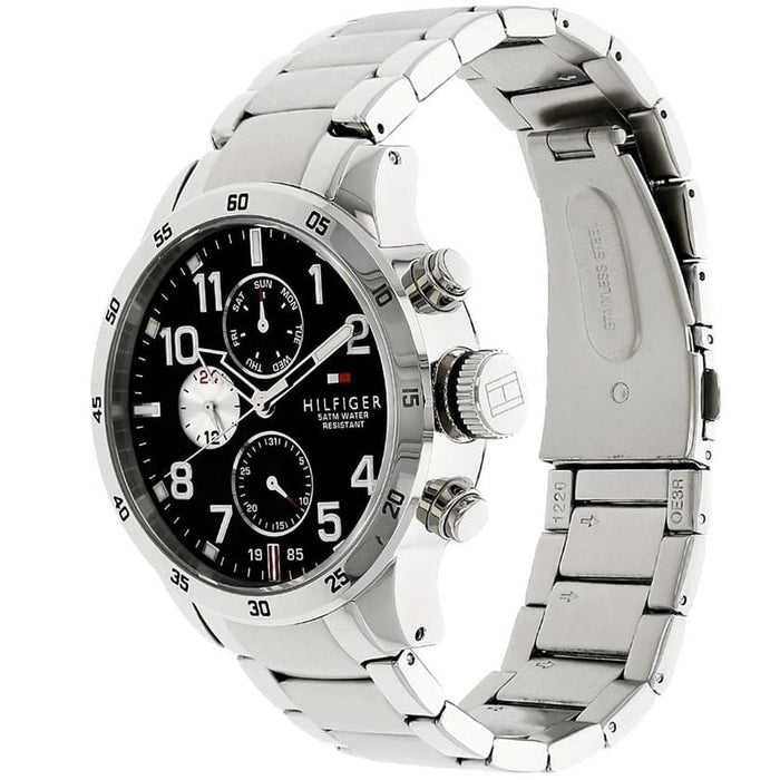 Mens / Gents Cool Sport Silver Stainless Steel Chronograph Tommy Hilfiger Designer Watch 1791141