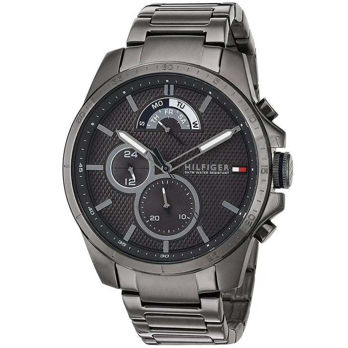 Mens / Gents Cool Sport Gunmetal Grey Chronograph Tommy Hilfiger Designer Watch 1791347