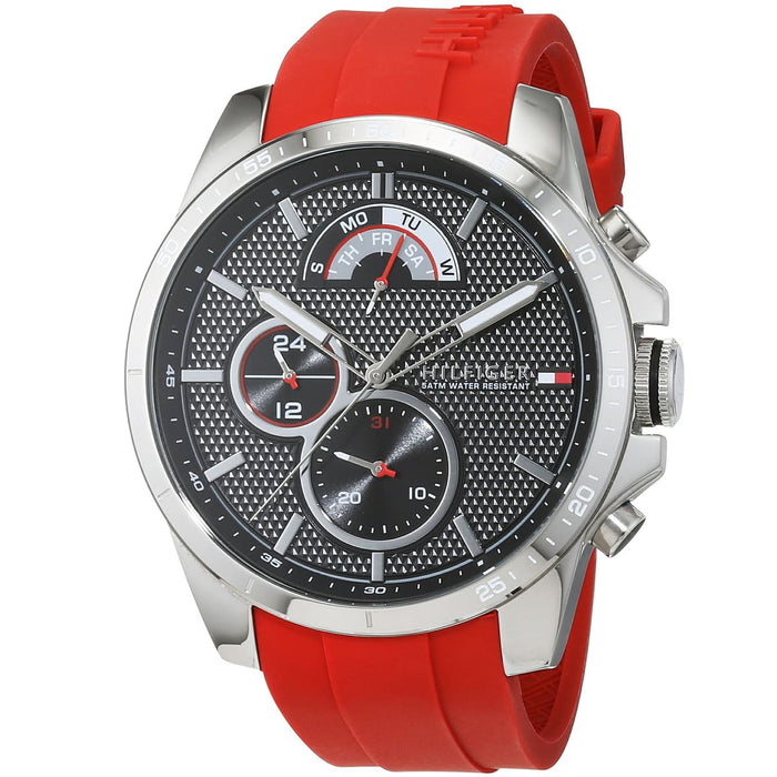 Mens / Gents Red Chronograph Tommy Hilfiger Designer Watch 1791351