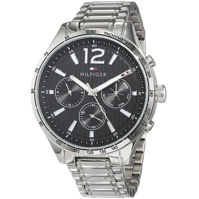 Mens / Gents Black Chronograph Tommy Hilfiger Designer Watch 1791469