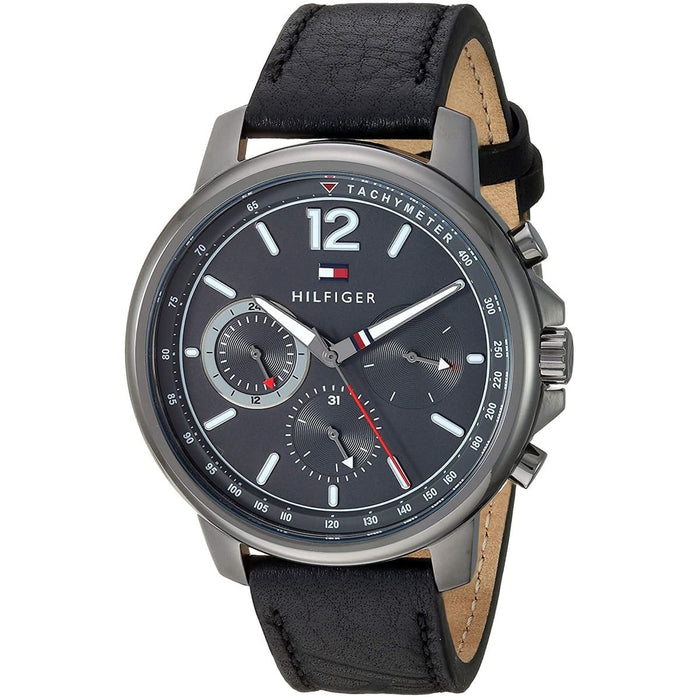 Mens / Gents Black Chronograph Tommy Hilfiger Designer Watch 1791533