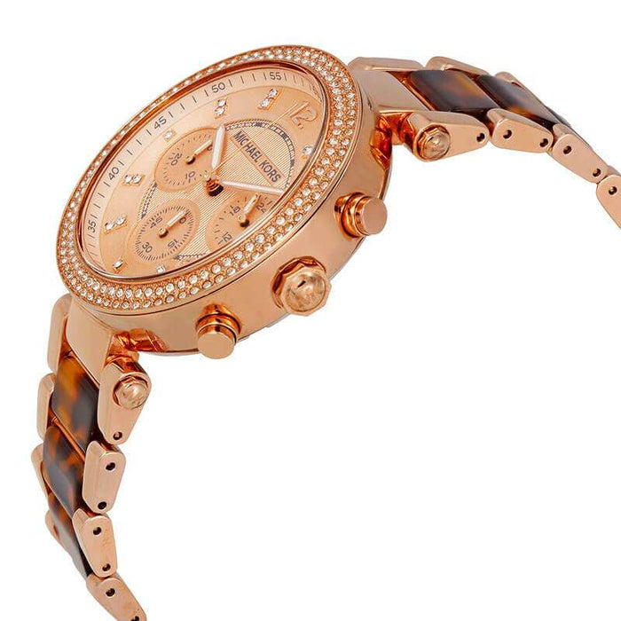 Michael Kors Parker Chrono Ladies Rose Gold Watch MK5538