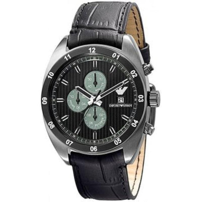 Emporio Armani AR5917 Sportivo Black Leather Chronograph Men's Watch