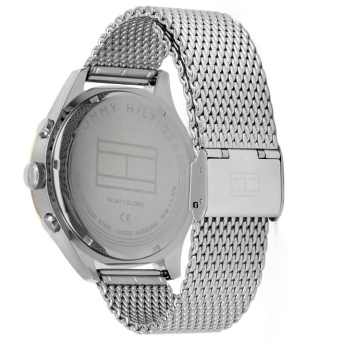 Mens / Gents Gavin Silver Mesh Chronograph Tommy Hilfiger Designer Watch 1791466