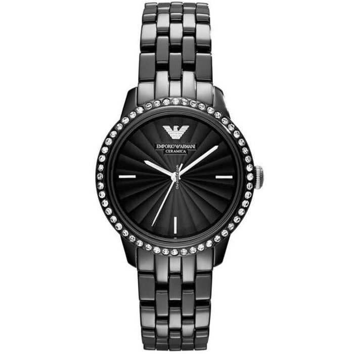 Emporio Armani AR1478 Black Ceramic Stainless Steel Ladies Watch