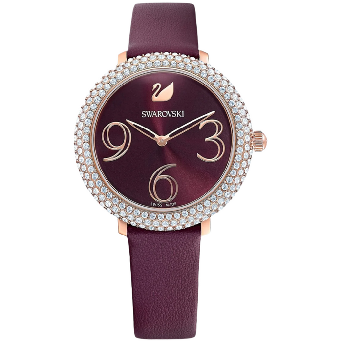 Swarovski 5484064 Crystal Frost Ladies Dark Red Watch