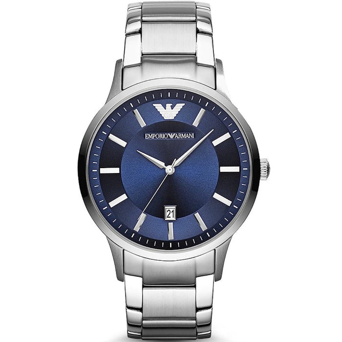 Emporio Armani  AR2477 Silver and Blue Stainless Steel Men's Watch