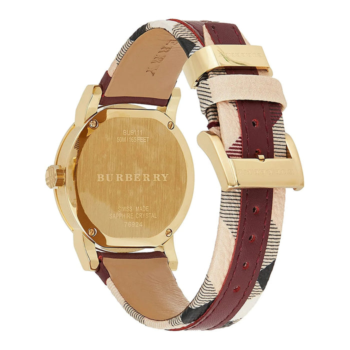 Burberry Haymarket Ladies Champagne Watch BU9133