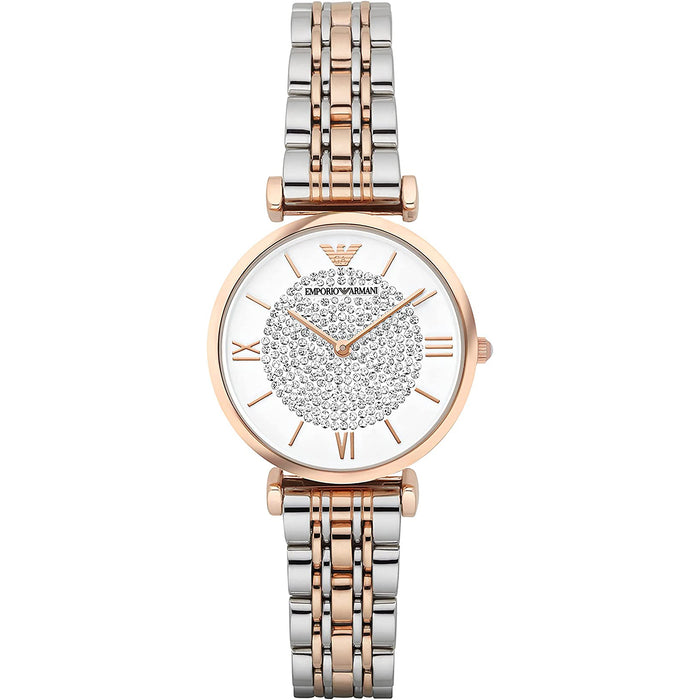 Emporio Armani AR1926 Rose Gold and Silver Two Tone Stainless Steel Ladies Watch