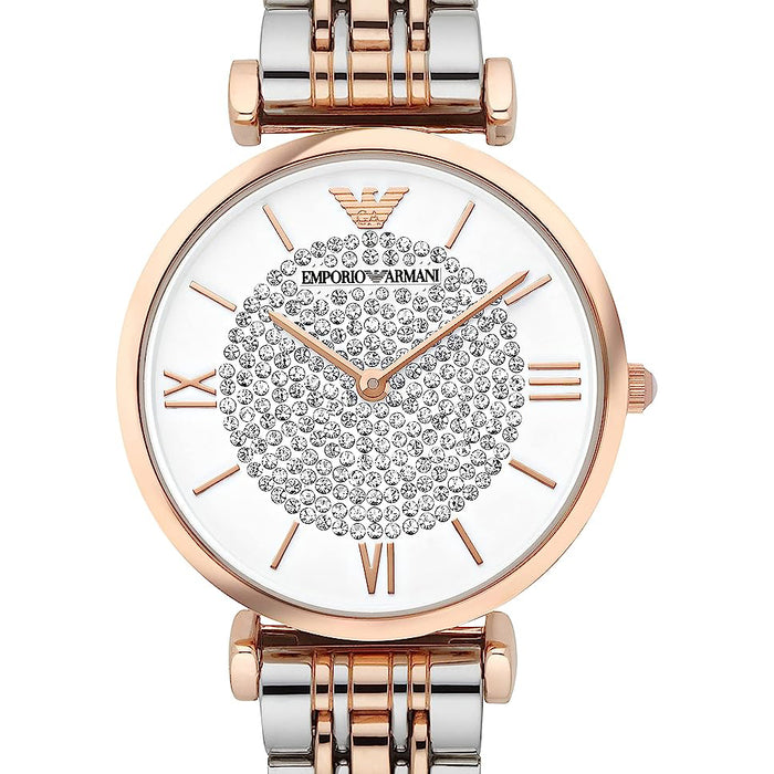 Emporio Armani AR1926 Rose Gold and Silver Two Tone Stainless Steel Ladies Watch