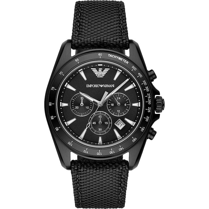 Emporio Armani  AR6131 Black Fabric Strap Chronograph  Men's Watch