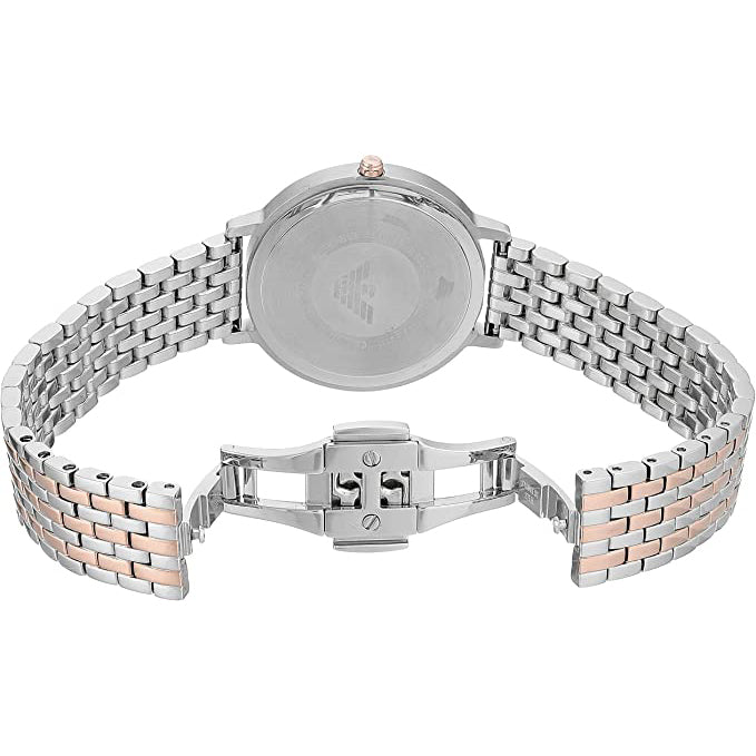 Emporio Armani AR11113 Silver Rose Gold Stainless Steel Ladies Watch