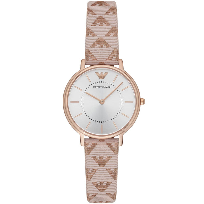 Emporio Armani AR11008 Classic White Branded Leather Ladies Watch