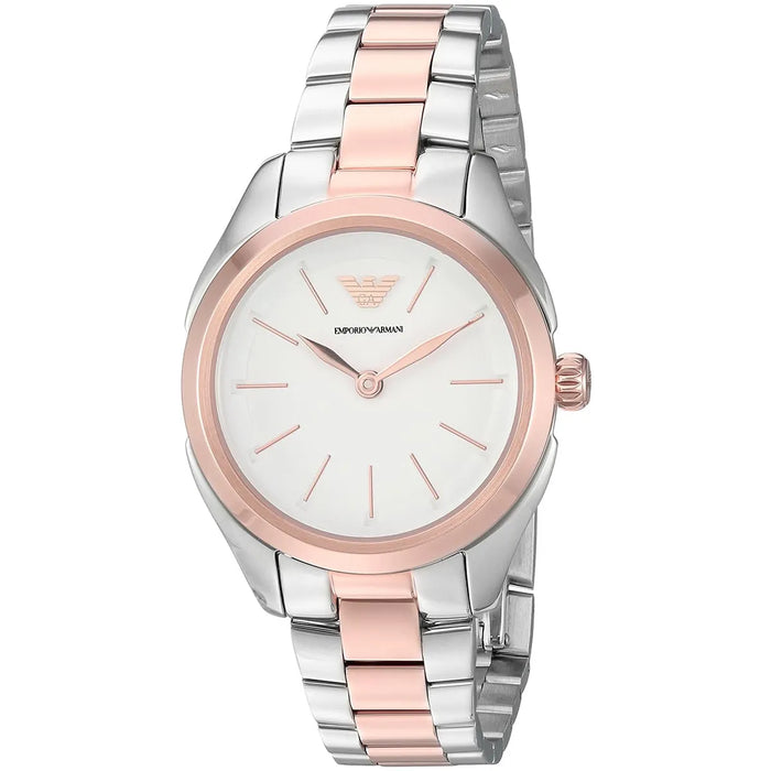 Emporio Armani AR11029 Rose Gold Two Tone Stainless Steel Ladies Watch