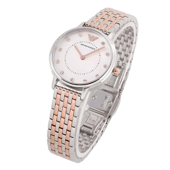 Emporio Armani AR11094 Rose Gold and Silver Stainless Steel  Ladies Watch