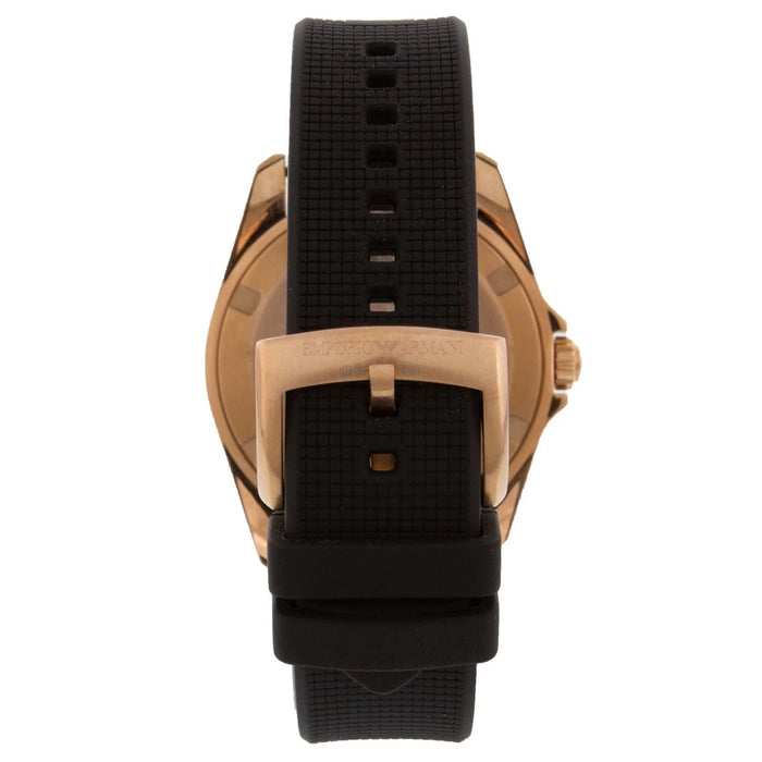 Emporio Armani AR11101 Rose Gold Black Rubber Men's Watch