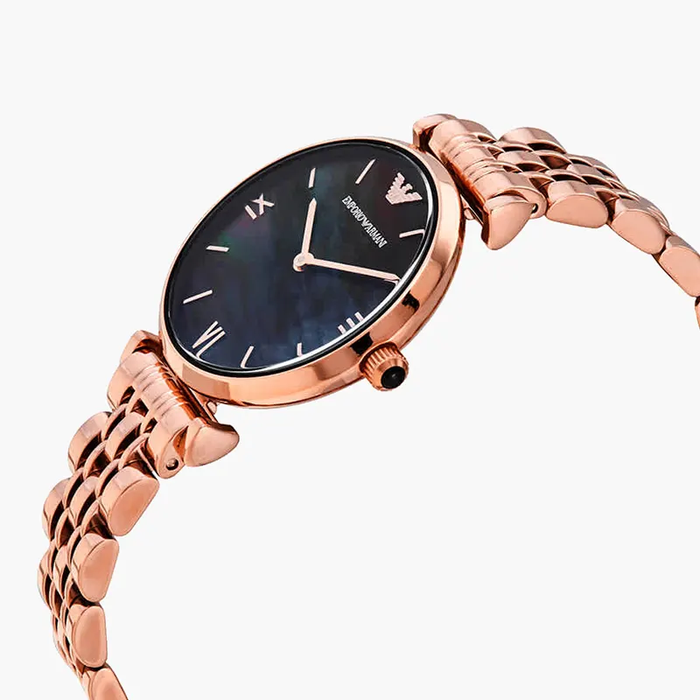 Emporio Armani Ladies T-Bar Gianni Rose Gold Watch AR11145