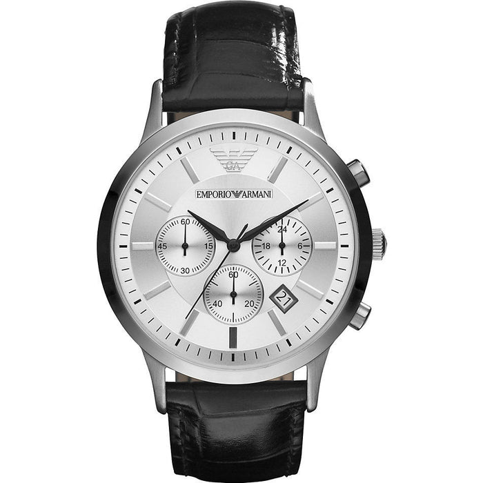 Emporio Armani  AR2432 Classic Black Leather Chronograph Men's Watch