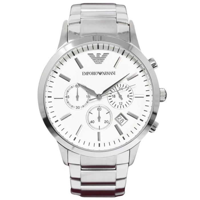 Emporio Armani AR2458 Silver Stainless Steel Chronograph Men's Watch