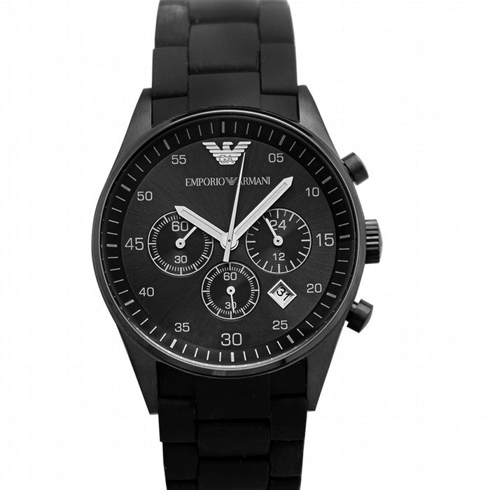 Emporio Armani AR5889 Black Silicon Chronograph Men's Watch