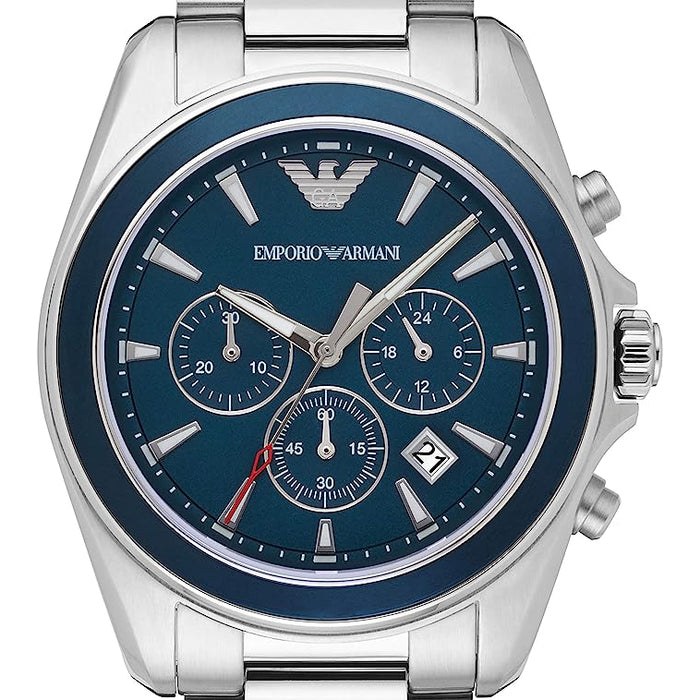 Emporio Armani AR6091 Blue Dial Silver Stainless Steel Men's Watch