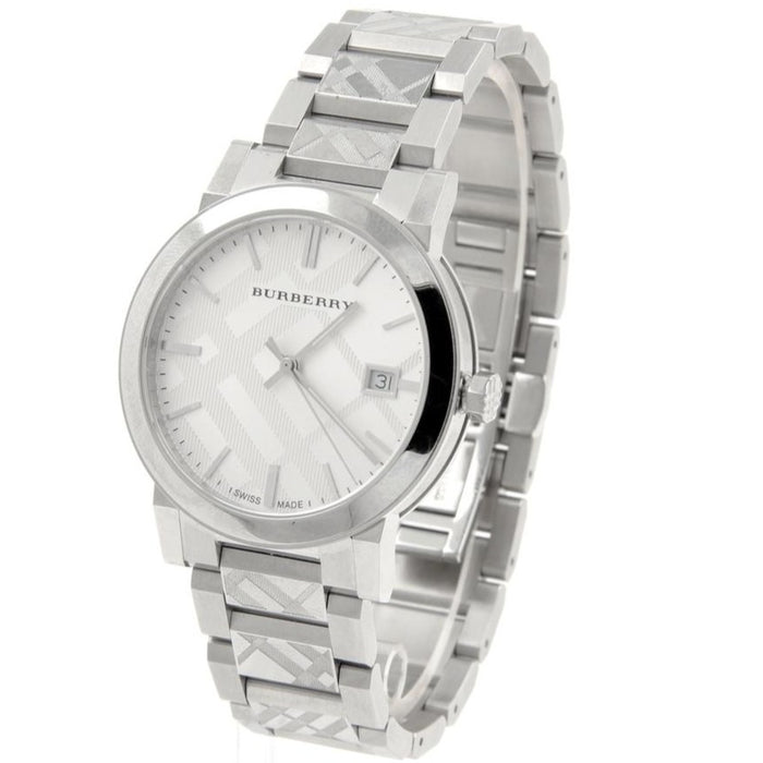 Burberry BU9037 The City Engraved Checked Steel Ladies Watch