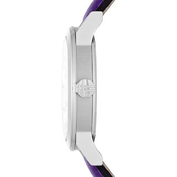 Burberry BU9122 Purple Leather Strap Silver Dial Ladies Watch