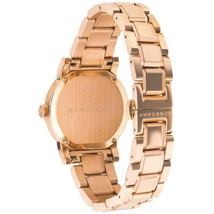 Burberry BU9126 Stamped Rose Gold PVD Ladies Diamond Check Watch