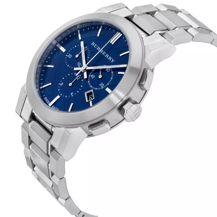 Burberry BU9363 Blue Dial Silver Stainless Steel Chronograph Men's Watch