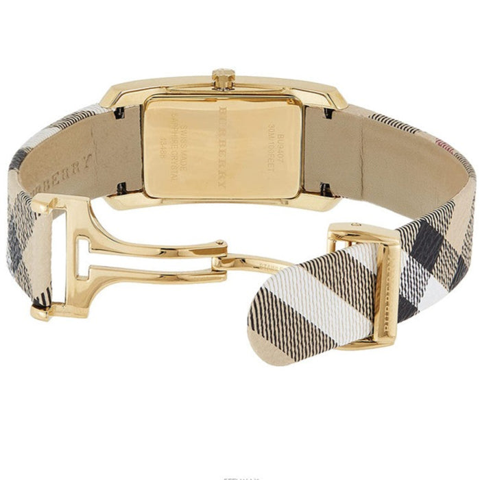 Burberry BU9509 The Pioneer Check Yellow Gold Ladies Watch