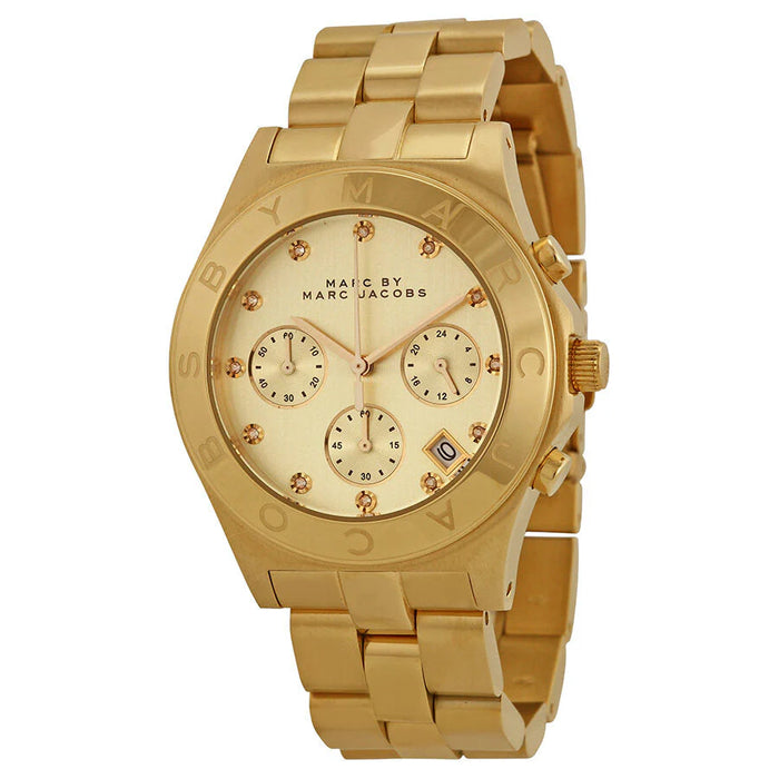 Marc Jacobs  MBM3101 Blade Gold Stainless Steel Chronograph Ladies Watch