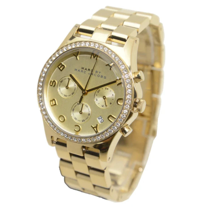 Marc Jacobs MBM3105 Henry Glitz Gold Stainless Steel Chronograph Ladies Watch