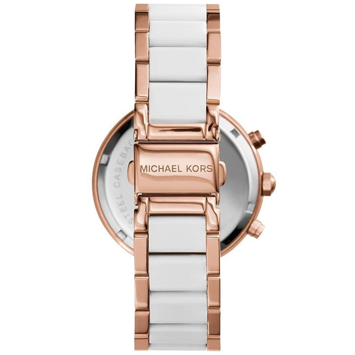 Michael Kors MK5774 Parker White & Rose Gold Chronograph Ladies Watch