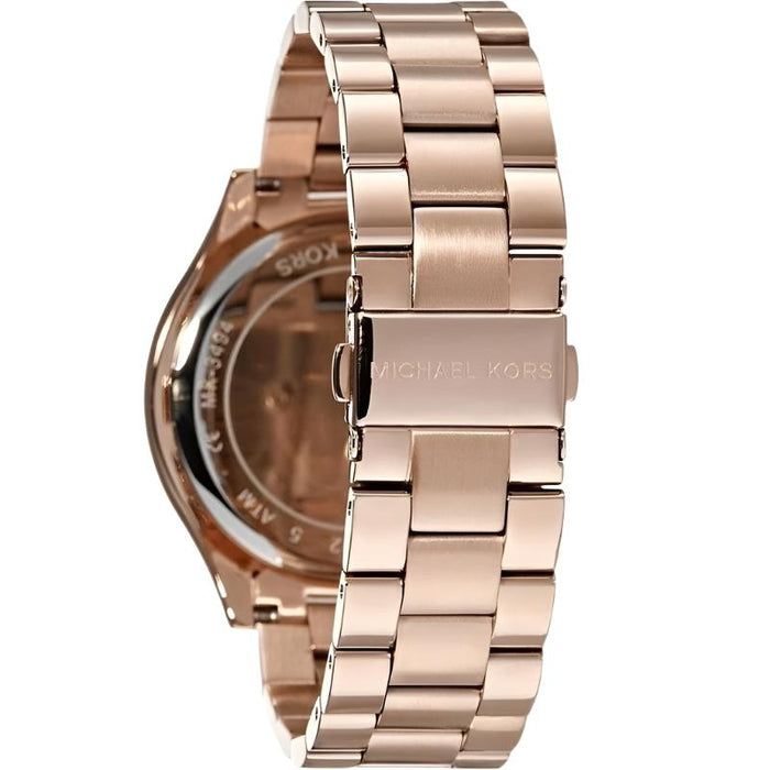 Michael Kors Ladies Slim Runway Rose Gold Watch MK3550