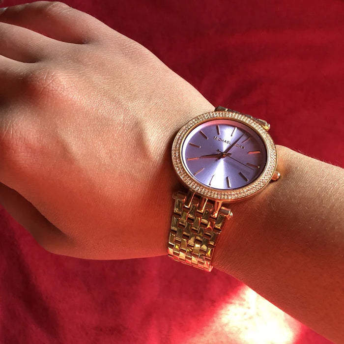 Michael Kors MK3400 Darci Purple Two Tone Rose Gold Stainless Steel Ladies Watch