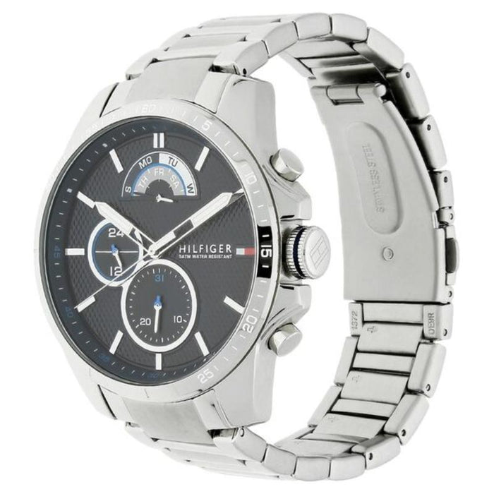 Mens / Gents Decker Blue & Silver Chronograph Tommy Hilfiger Designer Watch 1791348