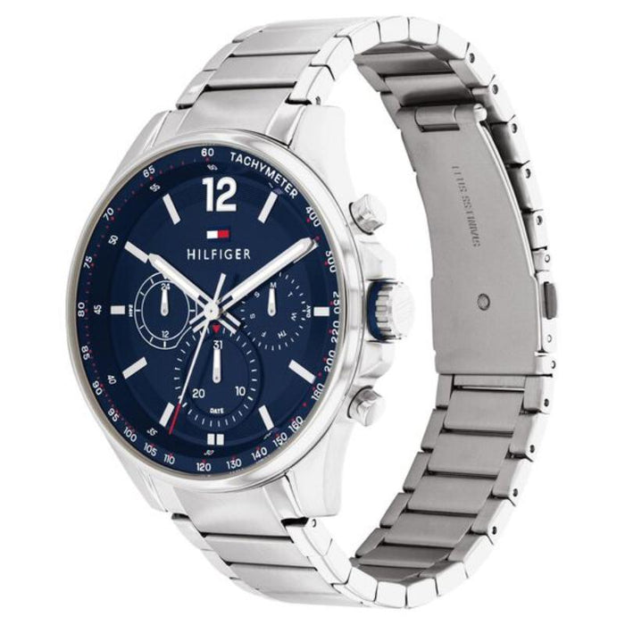 Mens / Gents Blue & Stainless Steel Chronograph Tommy Hilfiger Designer Watch 1791534