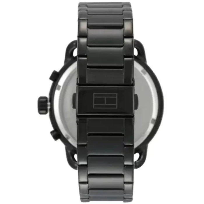 Mens / Gents Briggs Black Stainless Steel Tommy Hilfiger Designer Watch 1791423