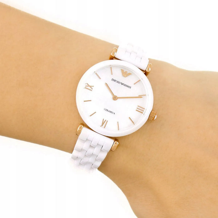 Emporio Armani AR1486 White Ceramic Ladies Watch