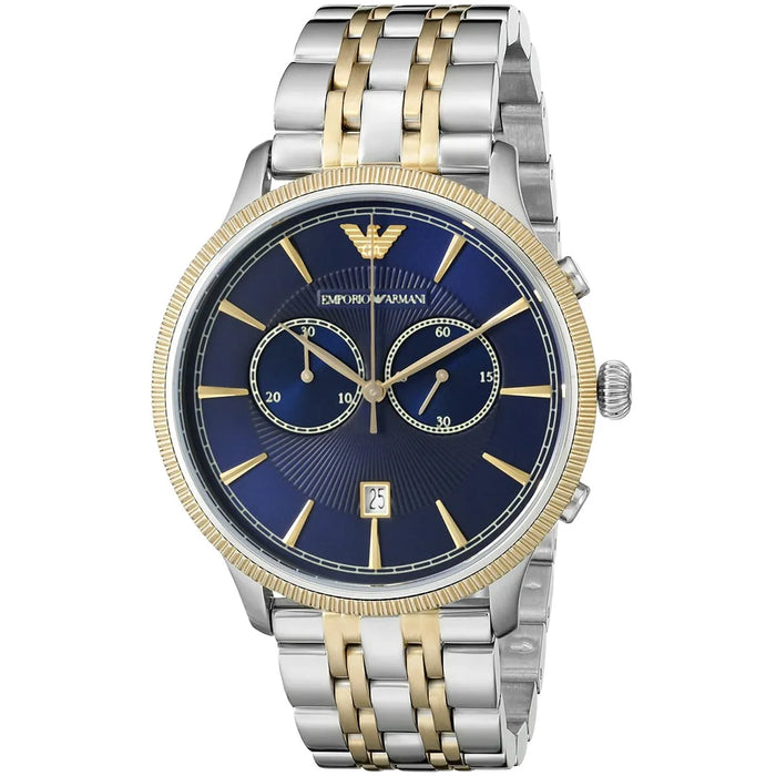 Emporio Armani AR1847 Blue and Two Tone Stainless Steel Men's Watch