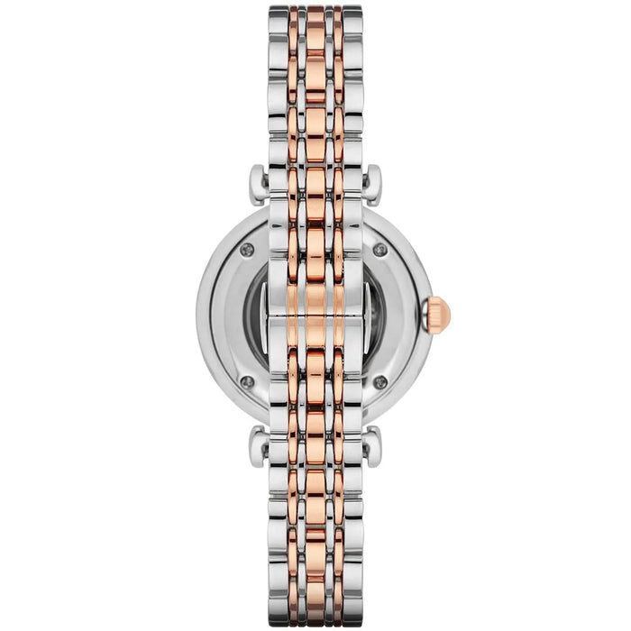 Emporio Armani AR1992 Meccanico Silver Rose Gold Stainless Steel Ladies Watch