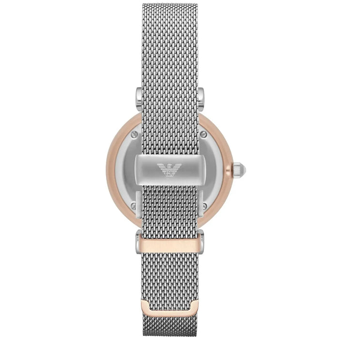 Emporio Armani AR2067 Silver and Rose Gold Mother Of Pearl  Ladies Watch