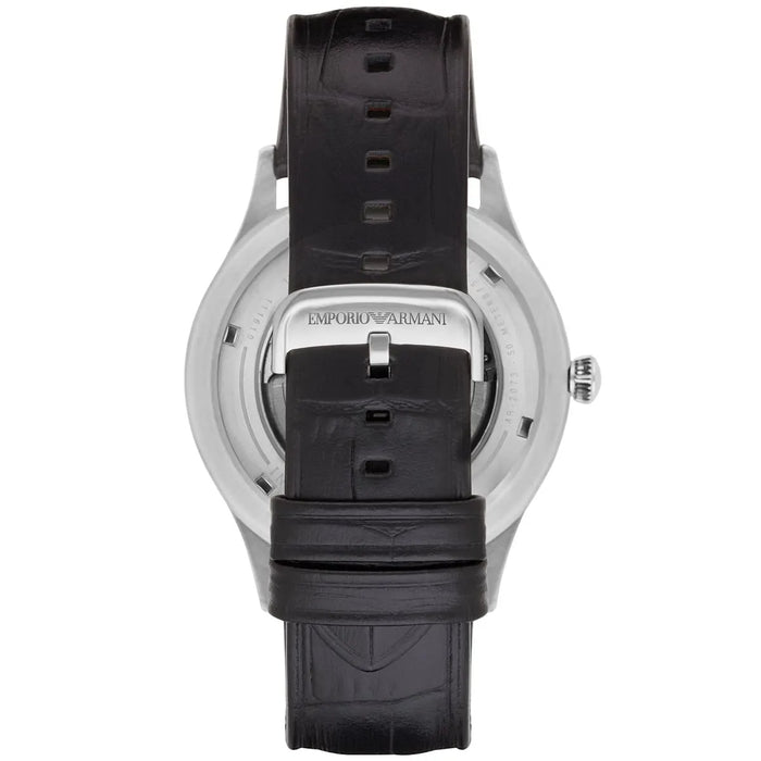 Emporio Armani AR2072 Meccanico Black Leather Men's Watch